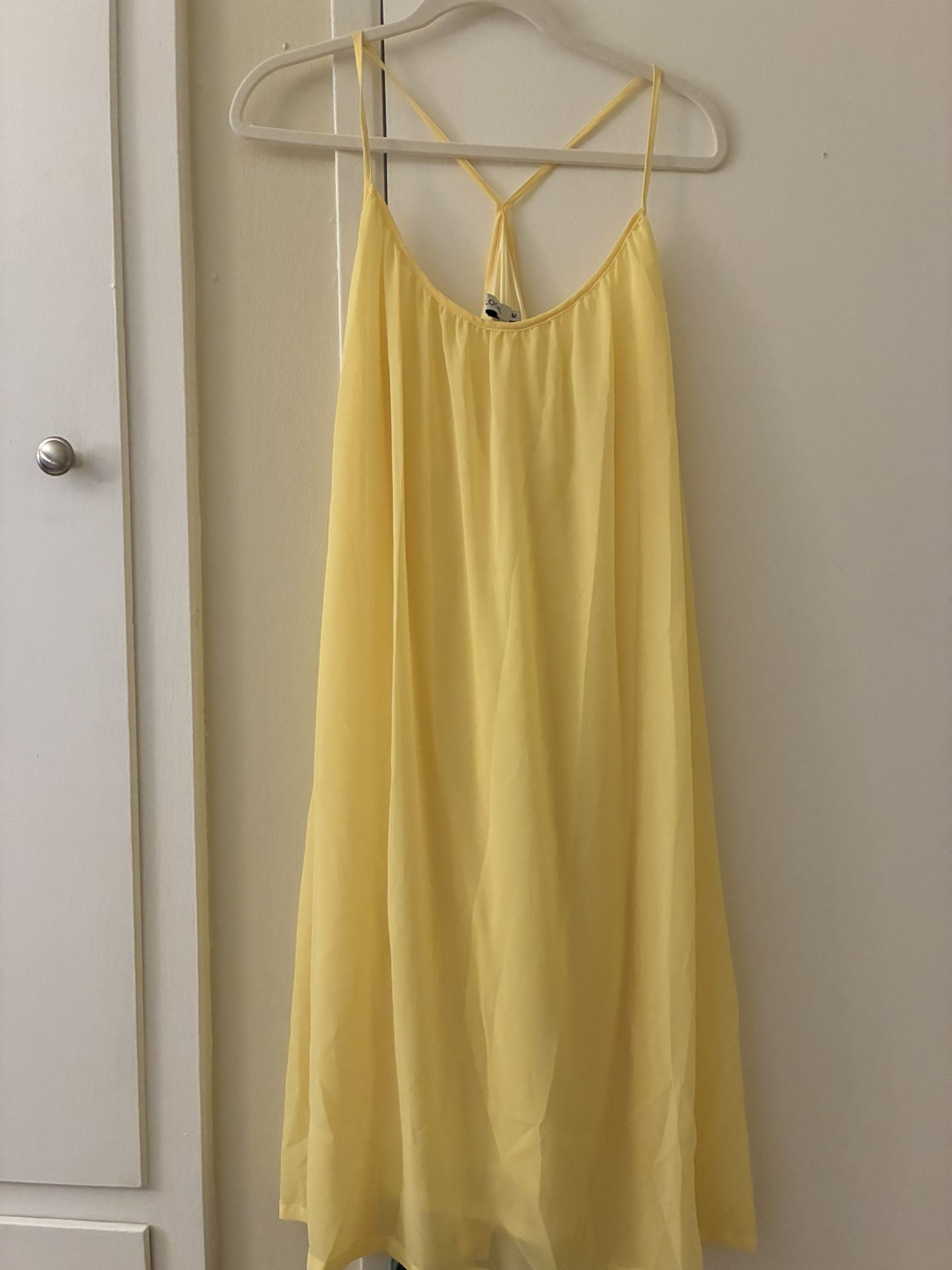 Yellow Midi Slip Dress Size Medium