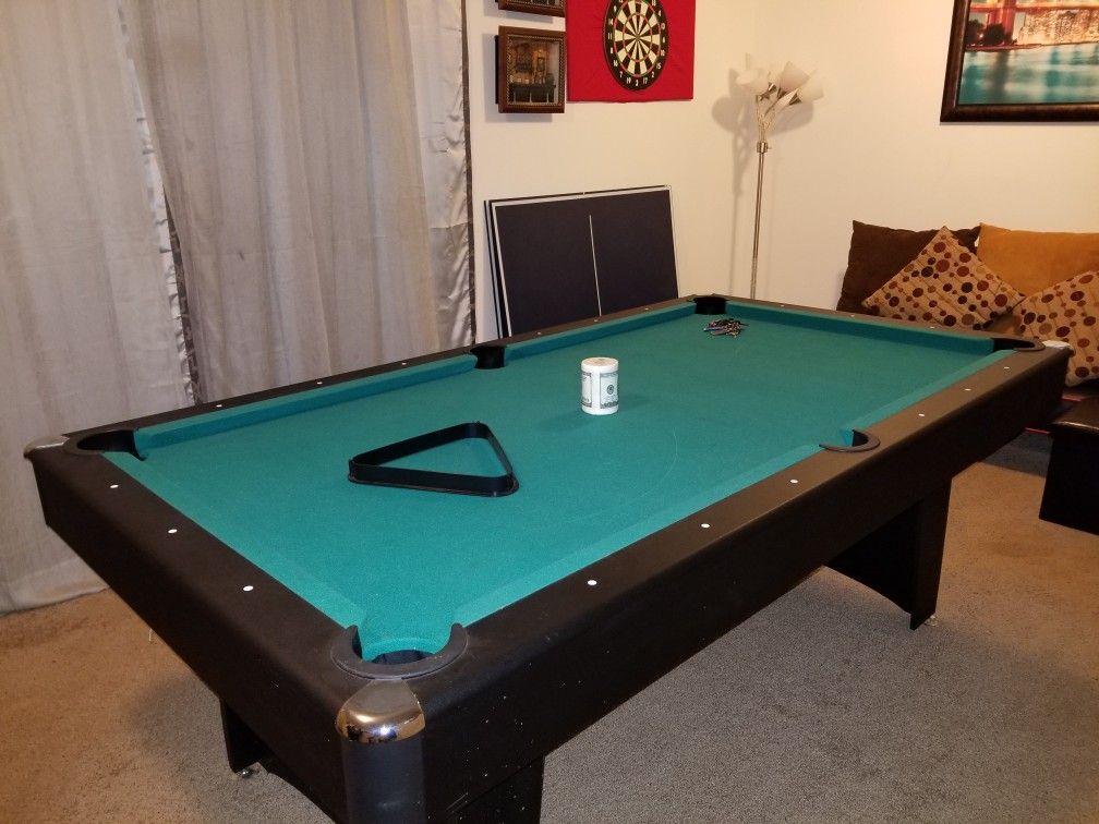 Pool table and ping pong set