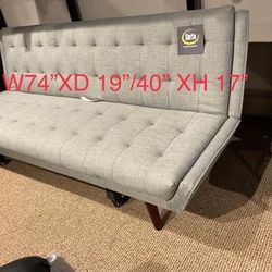 Sleeper Sofa 74” long light gray color by Serta