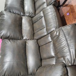 Brown Leather Reclining Couch