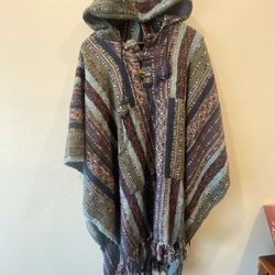 100% Cotton Handmade Multicolor Poncho From Nepal
