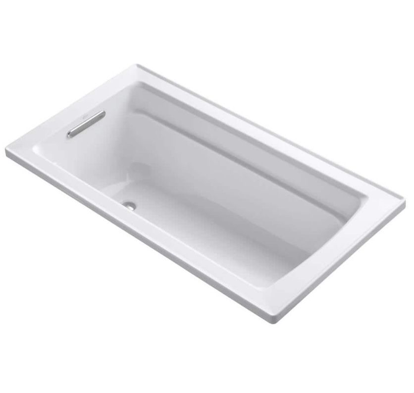 KOHLER Archer 60 in. x 32 in. Rectangular Soaking Bathtub with Reversible Drain in White