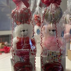 Valentines Day Teddy Bear  And Chocolate 