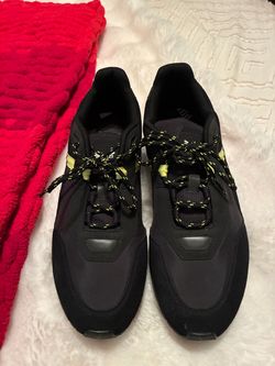 Black Sneakers with Neon Yellow Laces