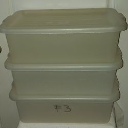 Vintage Le Beau Clear Plastic Storage Bins with Lids