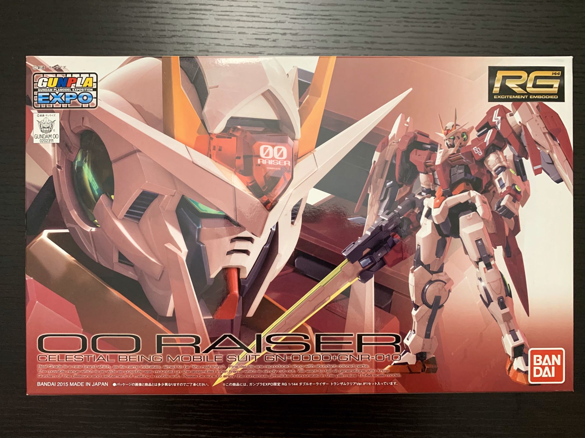 Bandai RG 1/144 OO Raiser - Trans-am Clear Limited edition