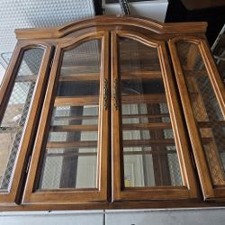 Vintage Hutch China Glass Cabinet Buffet