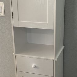 (NEW) 64” High Tall White Storage Cabinet