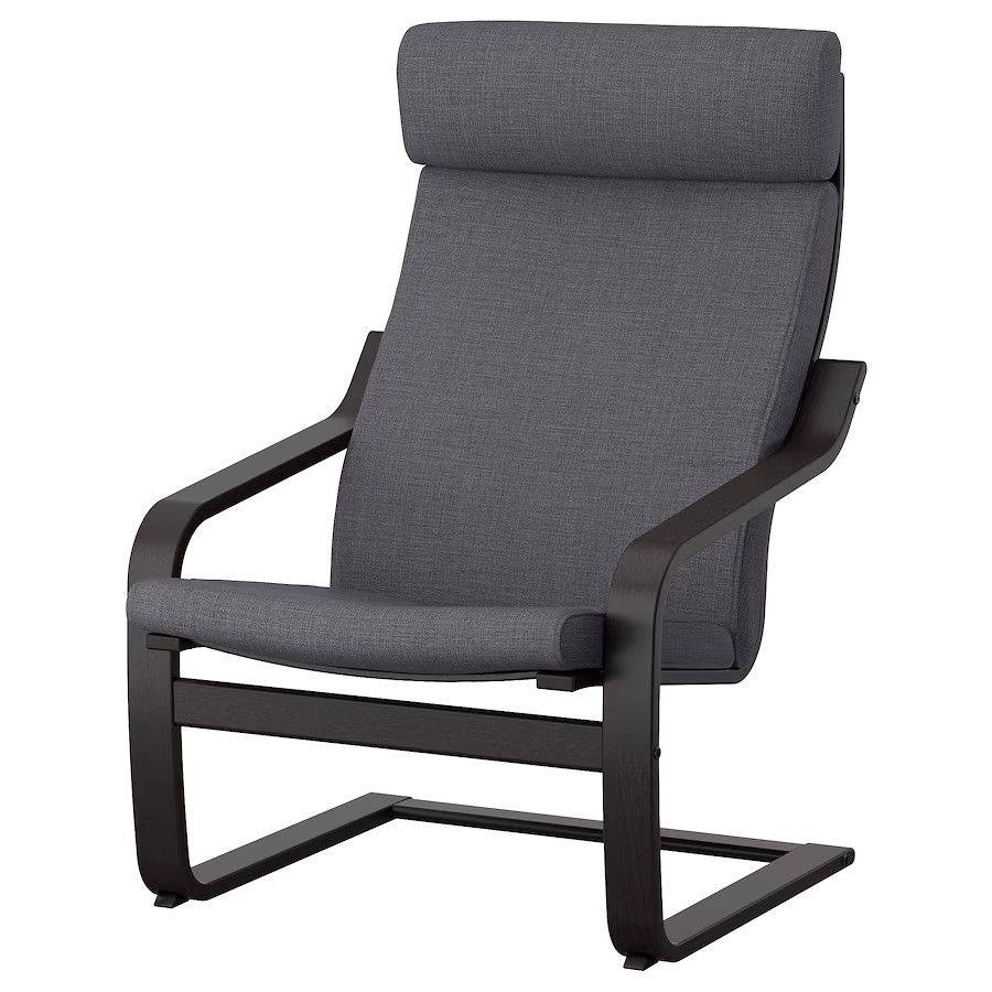 Armchair, black-brown/Skiftebo dark gray