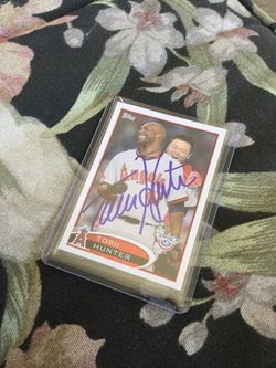Torri Hunter signed baseball card
