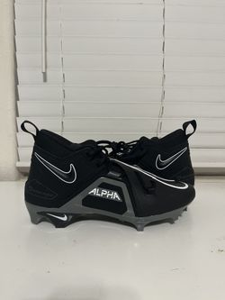 New Nike Mens Alpha Menace Pro 3 Mid Football Cleats CT6649-010 Black / Grey