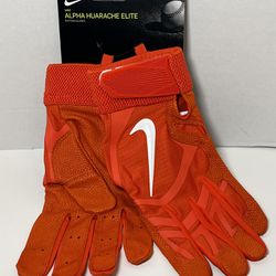 Nike Alpha Huarache Elite Batting Gloves Baseball Orange Mens 2XL CV0720-844 New
