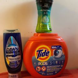 1-42 Tide Pods 1-Dawn Dish Soap 1-downy In Wash Booster 6.9oz All For $20