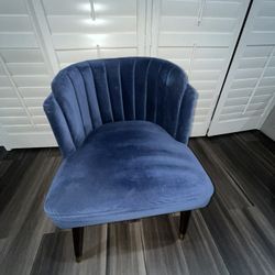 Navy Blue  Soft Velvet Chair 