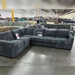 Dark Gray Jumbo corduroy sectional sofa