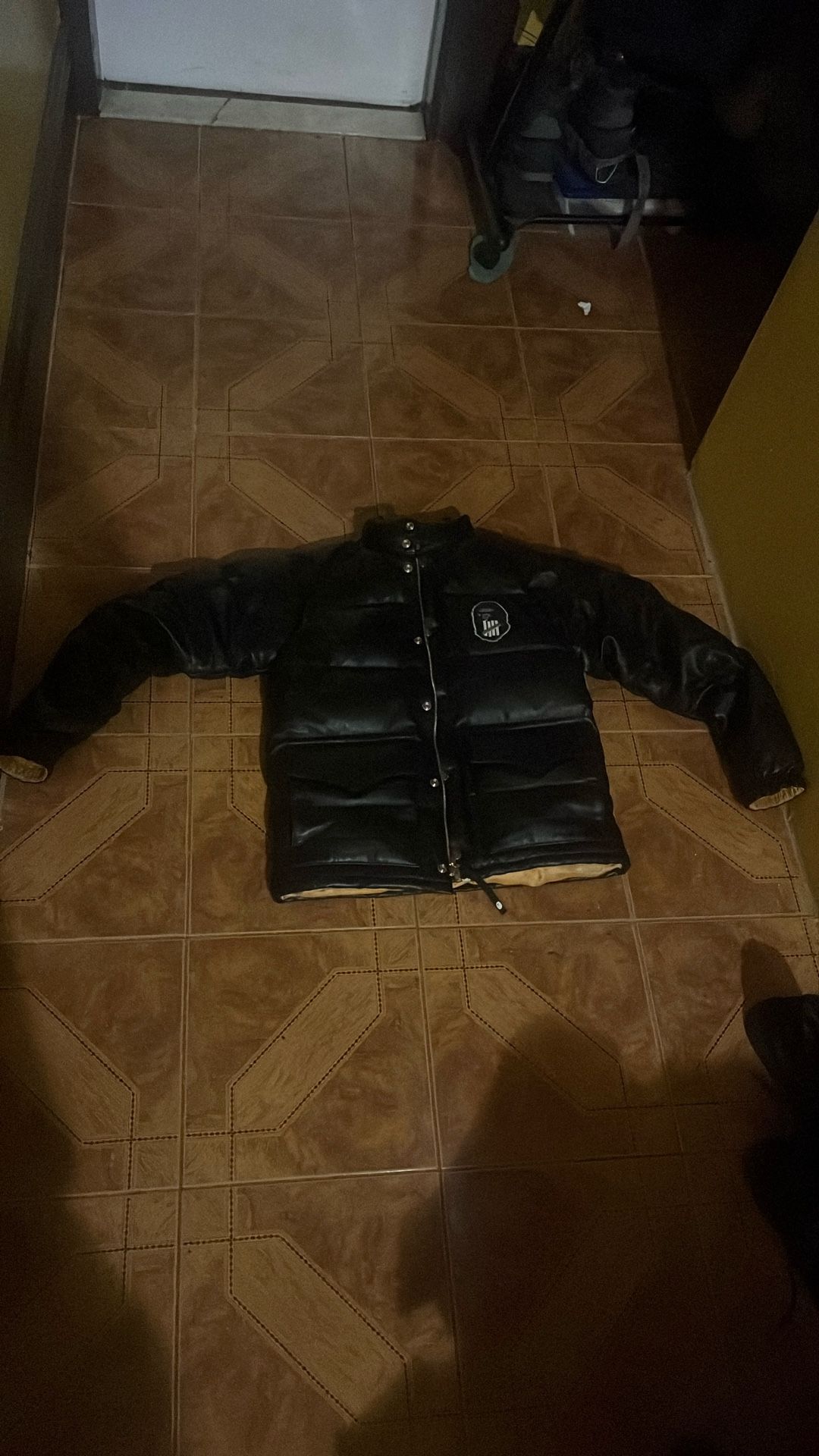A Bathing Ape X Undefeated Men's Sheep Leather Down Jacket Black