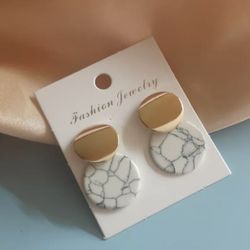 White Resin Earrings
