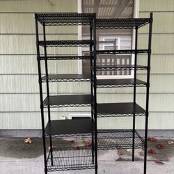 Adjustable metal shelving