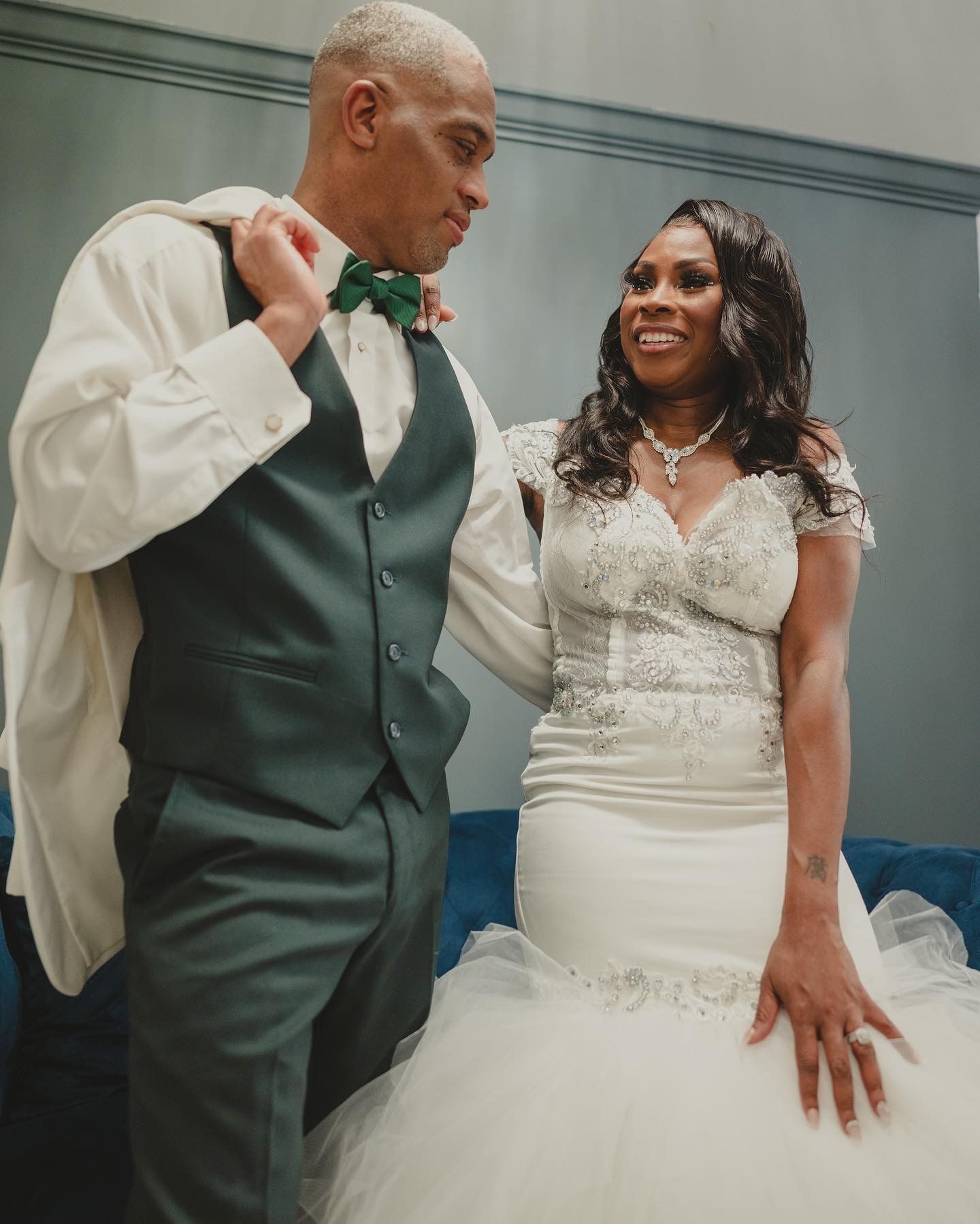 Studded Mermaid Wedding Dress