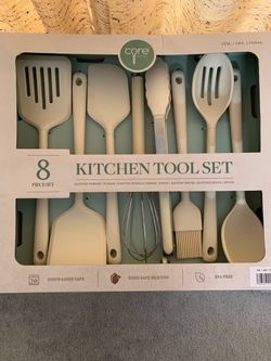 Kitchen tool set 8 piece spatula tong whisk
