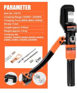 Hydraulic Crimping Tool and Battery Cable Crimper Tool
