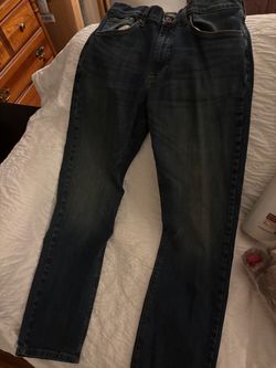 Dark Wash Straight Leg Denim Jeans