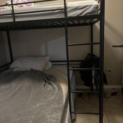 Black Metal Bunk Bed ( Mattress Not Included)