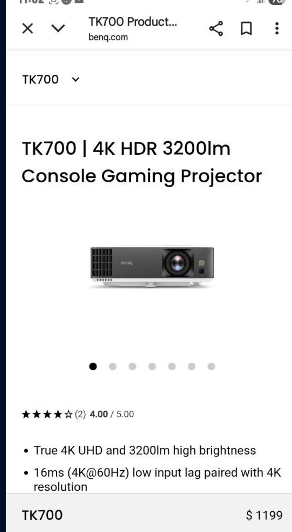 BENQ TK700 Gaming and Home Theatre Projector