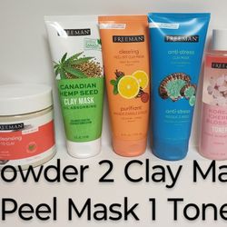 Freeman Peel Off Clay Mask Powder Toner Lot Mascarilla Brighten Exfoliate Pore 
