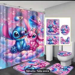 Cortina De Baño Set 4 Piezas