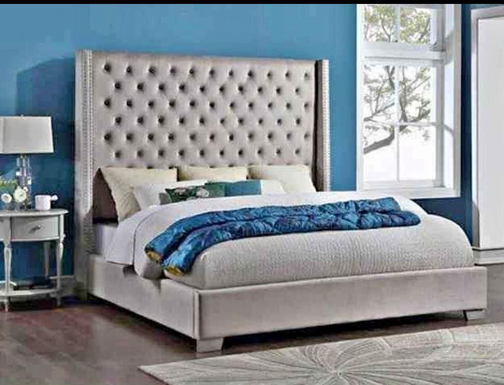 King Size Grey Diomond Bed