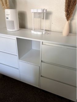 Sideboard Storage Cabinet White High Gloss Drawers