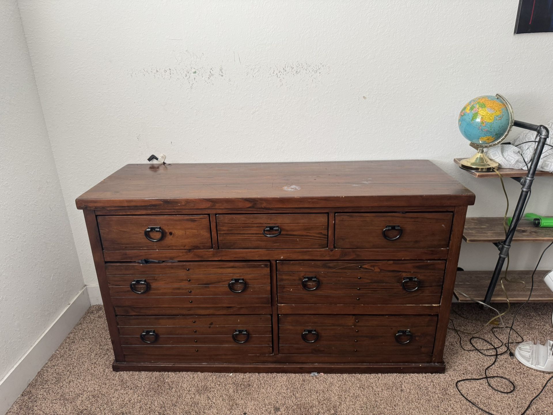 Wood Dresser With 2 Night stands