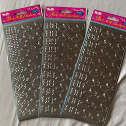 3 Silver Foil Wedding Rings Stickers 
