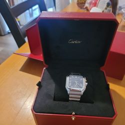 Authentic Automatic Swiss Made Cartier Santos  Dual Time Watch In Pristine Conditions 10,500 Price Negotiable  