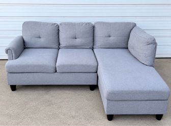 Gray Fabric Sectional Sofa with Chaise