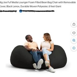 Big Joe Giant 6 Foot Bean Bag Lounger with Removable Washable Cover