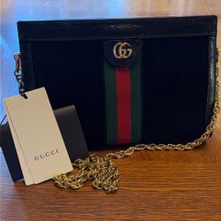 Gucci Ophidia black suede shoulder bag (pre-owned)