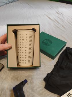 Starbucks 2016 Limited Edition Crossword Ceramic Cup