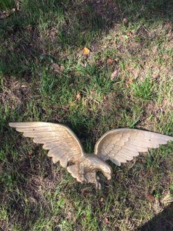 Brass eagle wall hanging painted hold