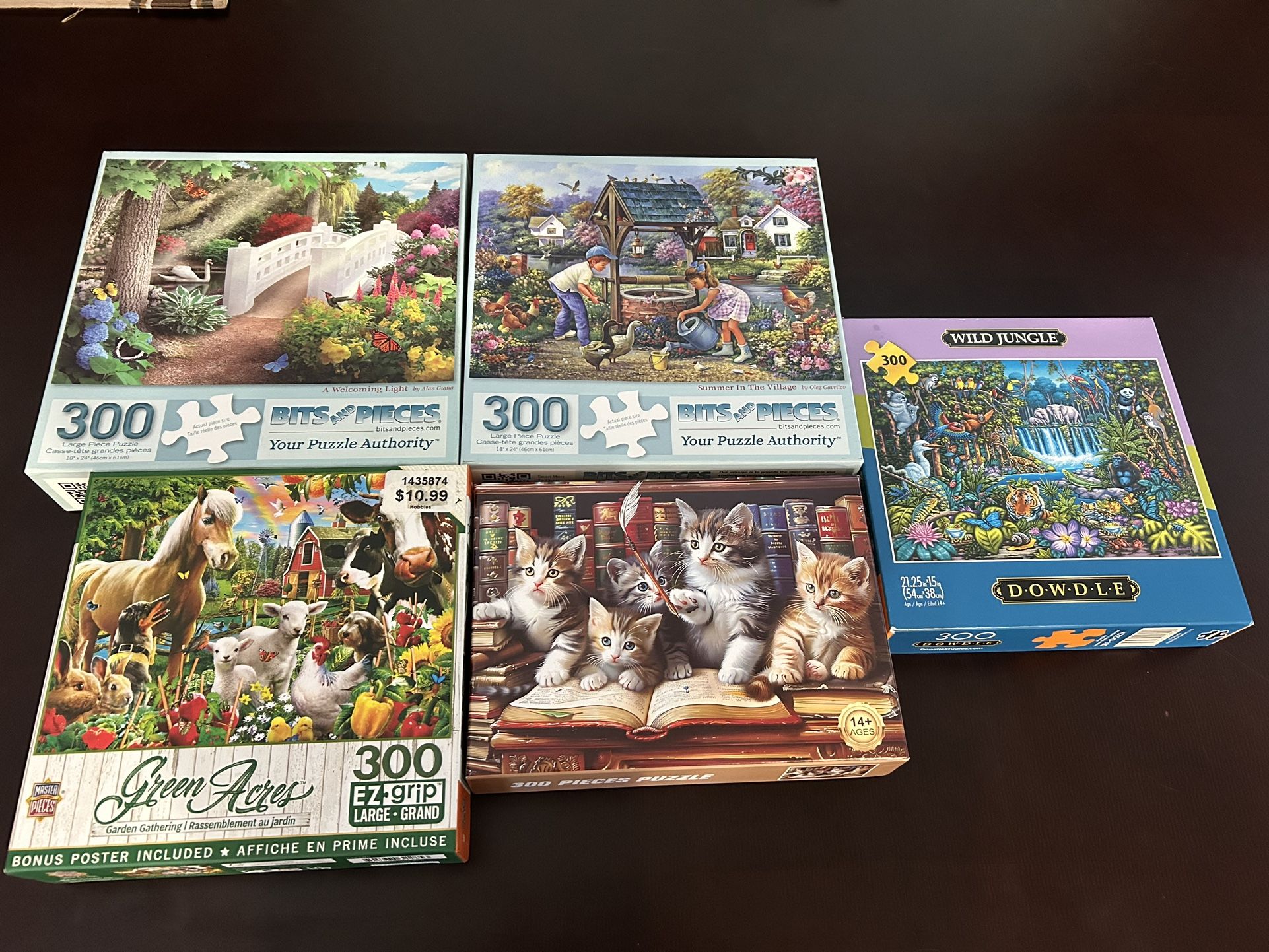 5 Complete Puzzles 300 Pieces Each
