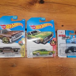 Hotwheels '69 Ford Torino Talladega & '64 Lincoln Continental & Maisto 1934 Ford