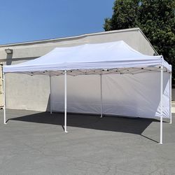 (New) $220 Heavy Duty 10x20 ft Instant Popup Canopy Shades with (2) Sidewalls 