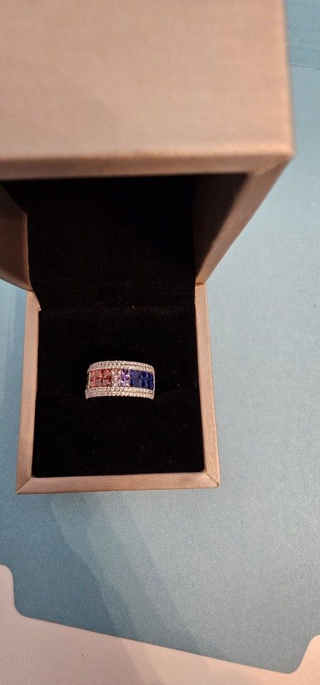 Sapphire & STERLING ring
