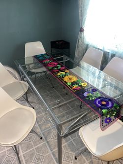 Glass Table With 6 Chairs