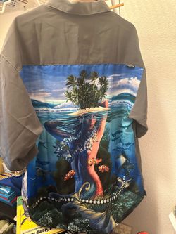 Rietveld USA Button Up Shirt Men’s XL NWT Surf Art Graphic Short Sleeves