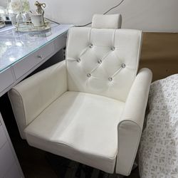 White Recliner Salon Chair