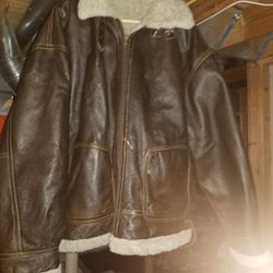 Wilson Leather Sherpa Bomber Aviator jacket Mens Size 2XLarge Reversible