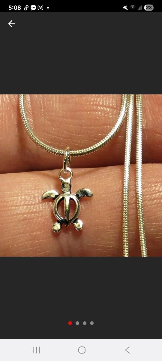 925 Sterling Silver Hawaiian Turle Charm / Pendant- NEW - .5" - STAMPED 925 