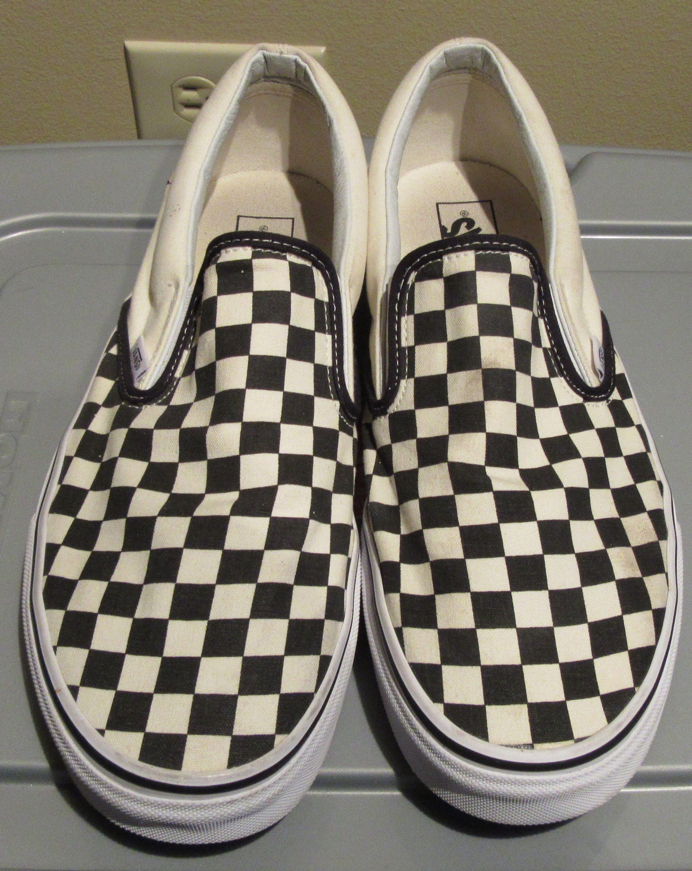 Vans Classic Slip-On - Black/White Checkerboard Canvas -Mens Size 13